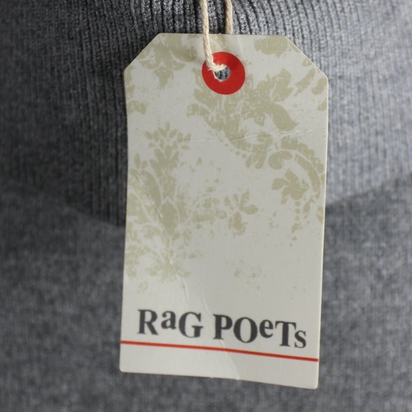 Rag Poets Fort Greene Heather Grey Elongated Ribbed Turtle Neck Sweater,… - Picture 10 of 10